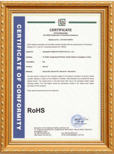 China Shenzhen Huahao Gaosheng Technology Co., Ltd Certificações